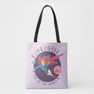Bolsa Tote Ilustração de Supergirl Voando para Cima