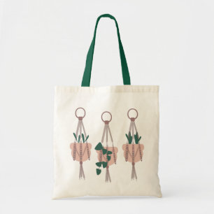Bolsa Tote Ilustração de Suporte de Macramê de Plantas Tropic