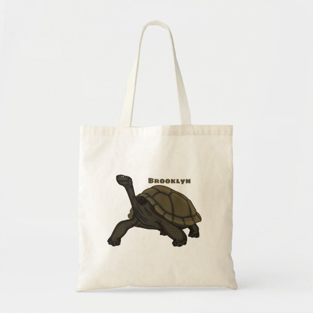 Bolsa Tote Ilustração de tartaruga terrestre das Galápagos (Frente)