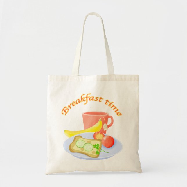 Bolsa Tote Ilustração de tempo do Brakfast (Frente)