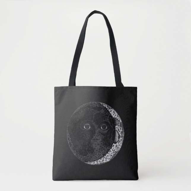 Bolsa Tote Ilustração de Tinta Desenhada à Mão do Crescente d (Frente)
