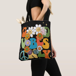 Bolsa Tote Ilustração de Tipografia de Boas Vibrações