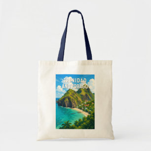 Bolsa Tote Ilustração de Trinidad e Tobago Viagem Arte Retro