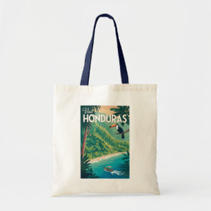 Bolsa Tote Ilustração de Tucano de Honduras Arte de Viagem Vi