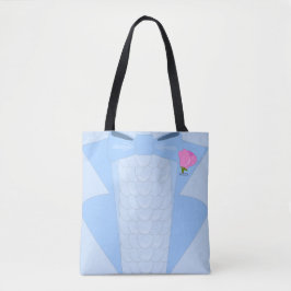 Bolsa Tote Ilustração de Tuxedo Azul de Disco Retroativo