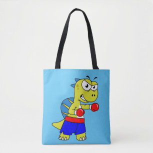 Bolsa Tote Ilustração De Um Boxing De Espinossauro.