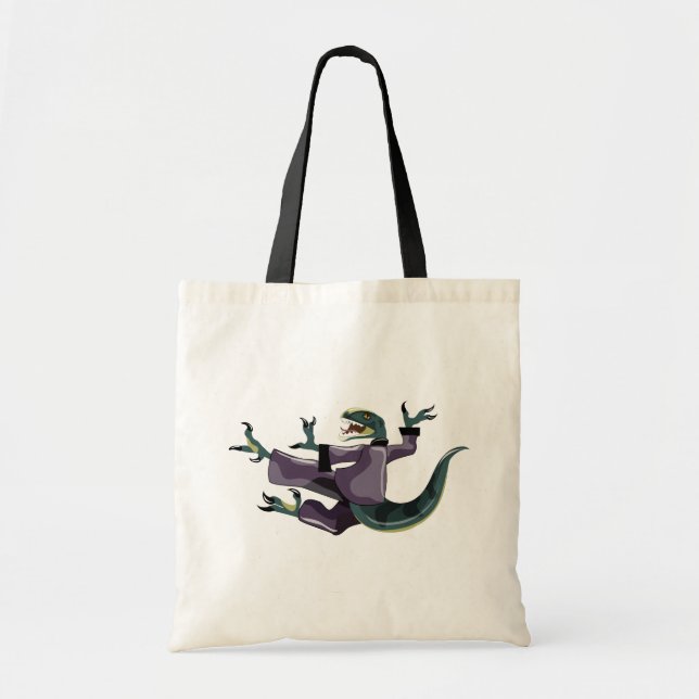 Bolsa Tote Ilustração De Um Caratê De Execução De Raptor. (Frente)