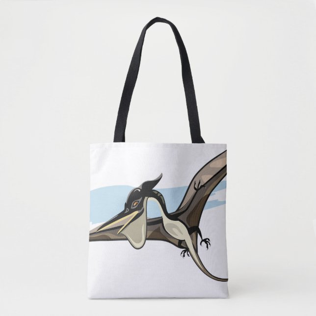 Bolsa Tote Ilustração De Um Dinossauro Pteranodon. (Frente)
