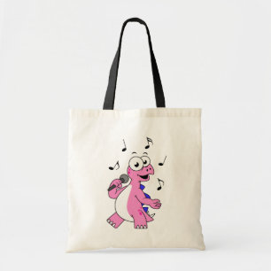 Bolsa Tote Ilustração De Um Estegossauro Cantante.