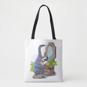 Bolsa Tote Ilustração De Um Iguanodon Colocando Na Composição