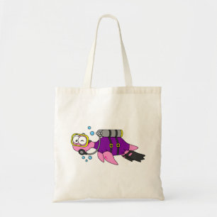 Bolsa Tote Ilustração De Um Mergulhador Scuba Monstro De Loch