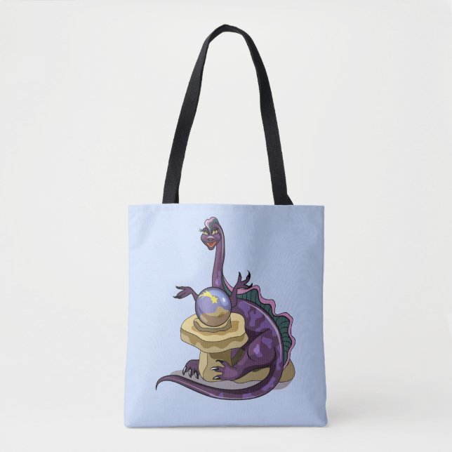 Bolsa Tote Ilustração De Um Teller Da Fortuna Plateossauro. (Frente)