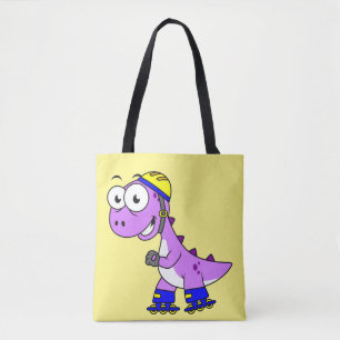 Bolsa Tote Ilustração De Um Tyrannosaurus Rex De Pé.