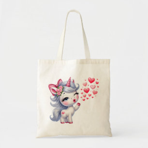 Bolsa Tote Ilustração de Unicórnio Adorável