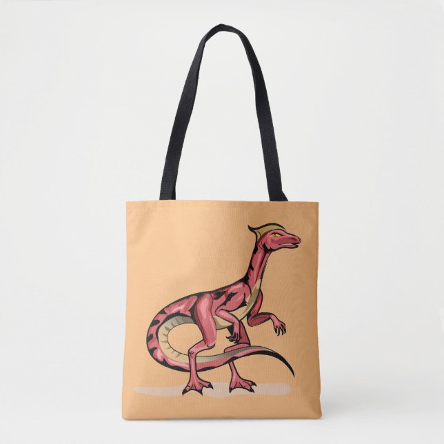 Bolsa Tote Ilustração De Velociraptor. (Frente)