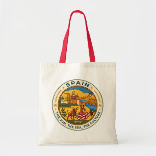 Bolsa Tote Ilustração de Viagem Arte Insígnia Espanha