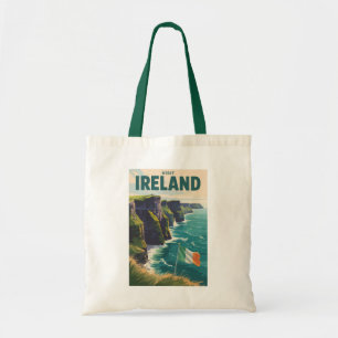 Bolsa Tote Ilustração de Viagem Arte Irlanda Falésias de Mohe