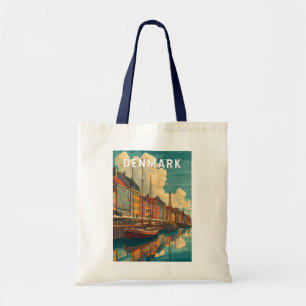 Bolsa Tote Ilustração de viagem da Dinamarca Arte Vintage