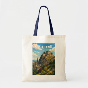 Bolsa Tote Ilustração de viagem da Escócia Reino Unido Arte