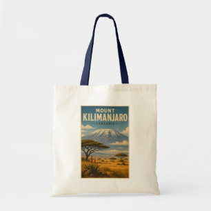 Bolsa Tote Ilustração de viagem da Montanha Kilimanjaro Tanzâ