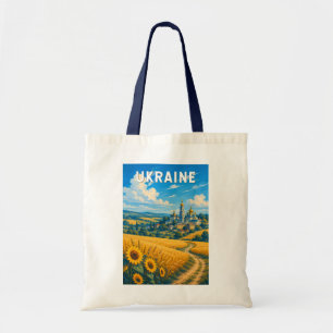 Bolsa Tote Ilustração de viagem da Ucrânia Arte Vintage