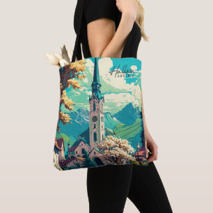 Bolsa Tote Ilustração de Viagem de Arte da Hallein Austria Vi