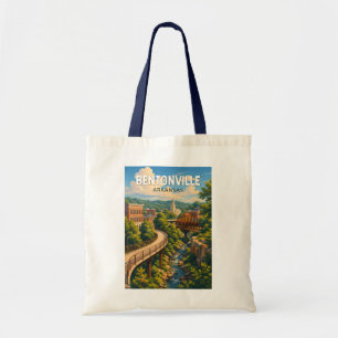 Bolsa Tote Ilustração de viagem de arte de Bentonville Arkans