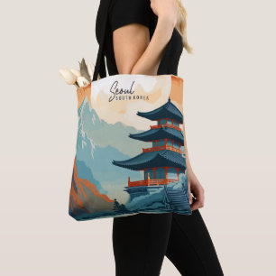 Bolsa Tote Ilustração de Viagem de Arte de Seul Coreia do Sul