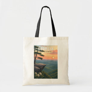 Bolsa Tote Ilustração de Viagem de Arte Vintage da Geórgia