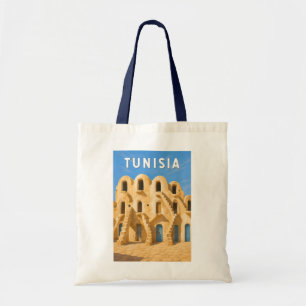 Bolsa Tote Ilustração de Viagem de Arte Vintage da Tunísia