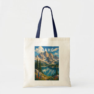 Bolsa Tote Ilustração de viagem de arte vintage de Idaho