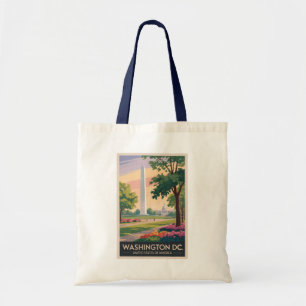 Bolsa Tote Ilustração de viagem de arte vintage de Washington