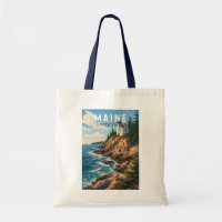 Ilustração de viagem de arte vintage do Maine