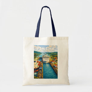Bolsa Tote Ilustração de viagem de arte vintage do Panamá