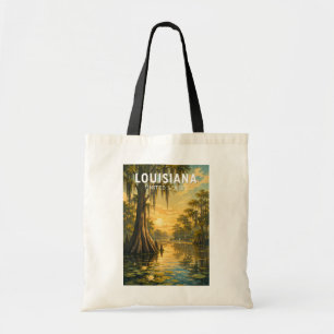 Bolsa Tote Ilustração de Viagem de Arte Vintage Louisiana