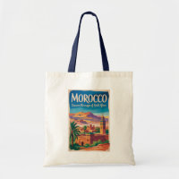 Ilustração de Viagem de Arte Vintage Marrocos