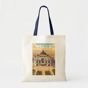 Bolsa Tote Ilustração de Viagem de Arte Vintage México