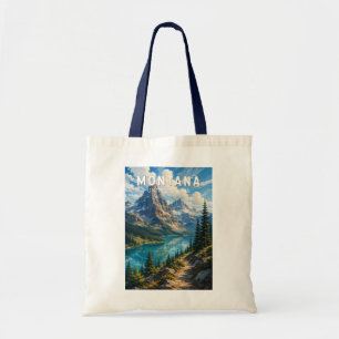 Bolsa Tote Ilustração de Viagem de Arte Vintage Montana