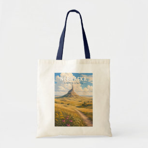 Bolsa Tote Ilustração de Viagem de Arte Vintage Nebraska