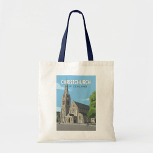 Bolsa Tote Ilustração de Viagem de Christchurch Nova Zelândia