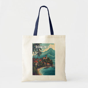 Bolsa Tote Ilustração de viagem de Dominica Arte Vintage