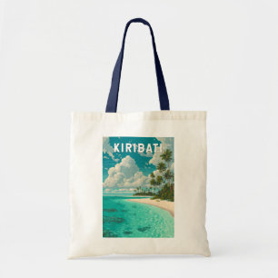 Bolsa Tote Ilustração de viagem de Kiribati Arte Vintage
