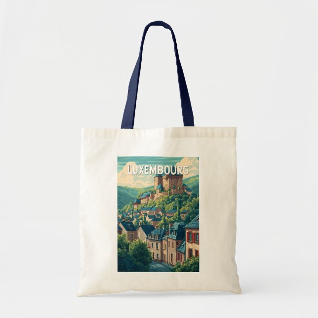 Bolsa Tote Ilustração de viagem de luxo vintage (Frente)