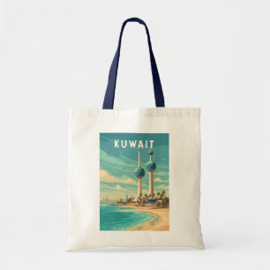 Bolsa Tote Ilustração de viagem do Kuwait Arte Vintage