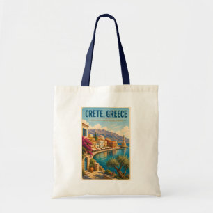 Bolsa Tote Ilustração de viagem vintage Creta Grécia