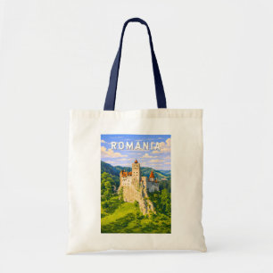 Bolsa Tote Ilustração de viagem vintage da Romênia Arte