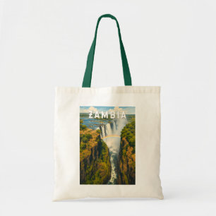 Bolsa Tote Ilustração de viagem vintage da Zâmbia