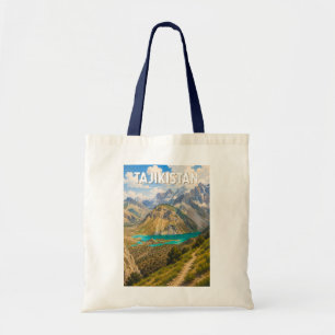 Bolsa Tote Ilustração de viagem vintage do Tajiquistão