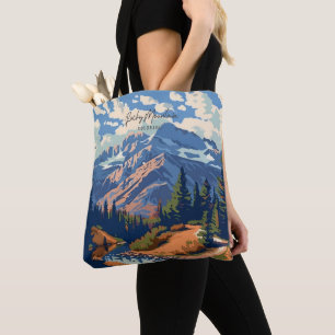 Bolsa Tote Ilustração de Vintagem de Rocky Mountain Colorado