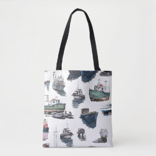 Bolsa Tote Ilustração desenhada à mão. Padrão imperceptível d